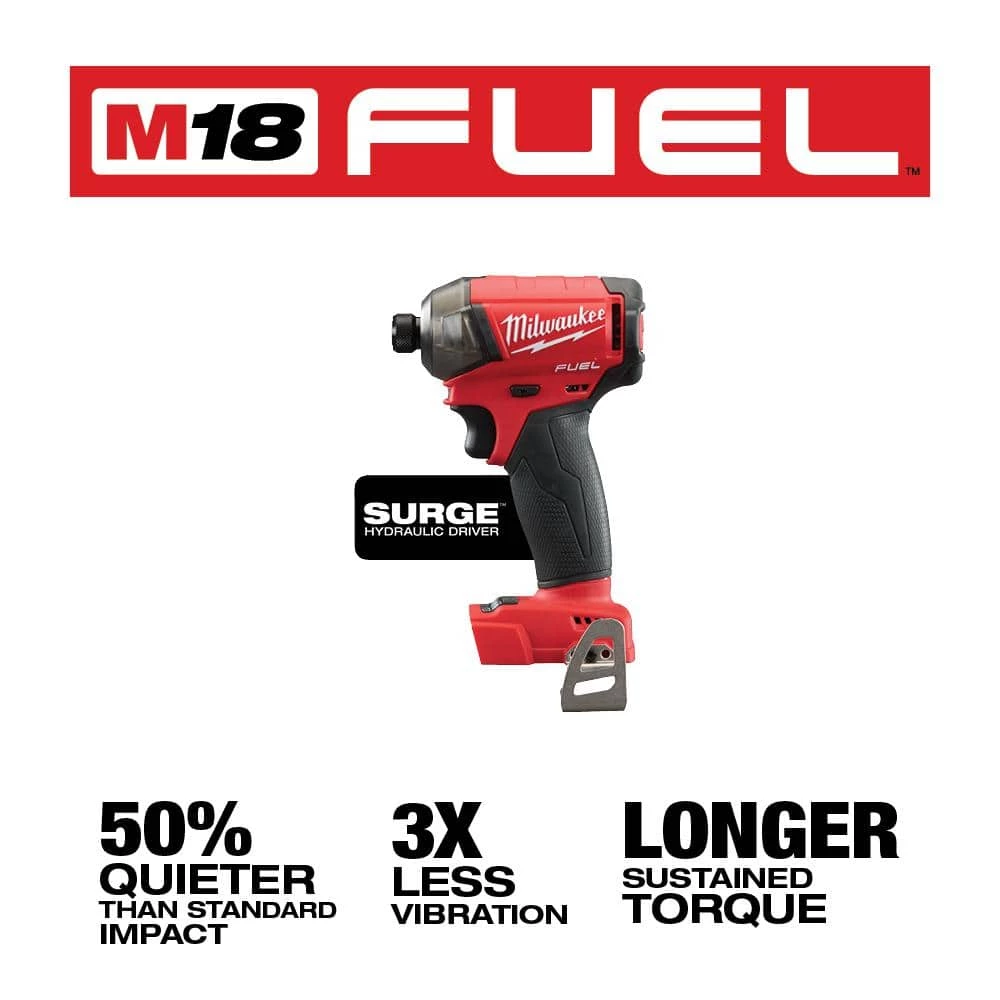Milwaukee M18 FUEL SURGE 18V Lithium-Ion Brushless Cordless 1/4 in. Hex Impact Driver (Tool-Only) 4 Milwaukee M18 FUEL SURGE 18V Lithium-Ion Brushless Cordless 1/4 in. Hex Impact Driver (Tool-Only) - Image 2