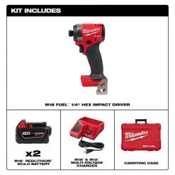 Milwaukee M18 FUEL 18V Lithium-Ion Brushless Cordless 1/4 in. Hex Impact Driver Kit with Two 5.0Ah Batteries Charger Hard Case -Power Tools Sales Store milwaukee impact drivers 2953 22 40 1000