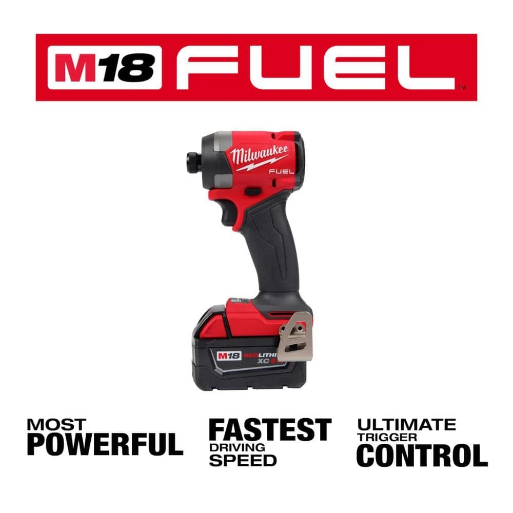 Milwaukee M18 Fuel 18-V Lithium-Ion Brushless Cordless 1/4 in. Hex Impact Driver Kit w/(3) 5.0 Ah Batteries, Charger & Hard Case 7 Milwaukee M18 Fuel 18-V Lithium-Ion Brushless Cordless 1/4 in. Hex Impact Driver Kit w/(3) 5.0 Ah Batteries, Charger & Hard Case - Image 5