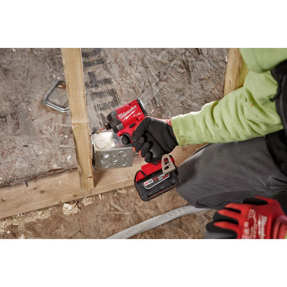 Milwaukee M18 Fuel 18-V Lithium-Ion Brushless Cordless 1/4 in. Hex Impact Driver Kit w/(3) 5.0 Ah Batteries, Charger & Hard Case 12 Milwaukee M18 Fuel 18-V Lithium-Ion Brushless Cordless 1/4 in. Hex Impact Driver Kit w/(3) 5.0 Ah Batteries, Charger & Hard Case - Image 10