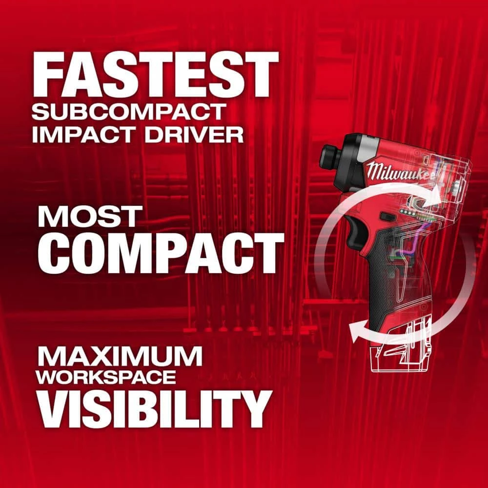 Milwaukee M12 FUEL 12-Volt Lithium-Ion Brushless Cordless 1/4 in. Hex Impact Driver Kit w/6.0 Ah Battery 4 Milwaukee M12 FUEL 12-Volt Lithium-Ion Brushless Cordless 1/4 in. Hex Impact Driver Kit w/6.0 Ah Battery - Image 2