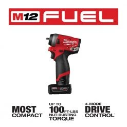 Milwaukee M12 FUEL 12V Lithium-Ion Brushless Cordless Stubby 1/4 in. Impact Wrench Kit With M12 4.0Ah Battery 18 Milwaukee M12 FUEL 12V Lithium-Ion Brushless Cordless Stubby 1/4 in. Impact Wrench Kit With M12 4.0Ah Battery -Power Tools Sales Store milwaukee impact wrenches 2552 22 48 11 2440 40 1000