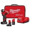 Milwaukee M12 FUEL 12V Lithium-Ion Brushless Cordless Stubby 1/4 in. Impact Wrench Kit With M12 4.0Ah Battery