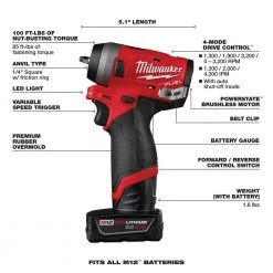 Milwaukee M12 FUEL 12V Lithium-Ion Brushless Cordless Stubby 1/4 in. Impact Wrench Kit With M12 4.0Ah Battery 19 Milwaukee M12 FUEL 12V Lithium-Ion Brushless Cordless Stubby 1/4 in. Impact Wrench Kit With M12 4.0Ah Battery -Power Tools Sales Store milwaukee impact wrenches 2552 22 48 11 2440 a0 1000