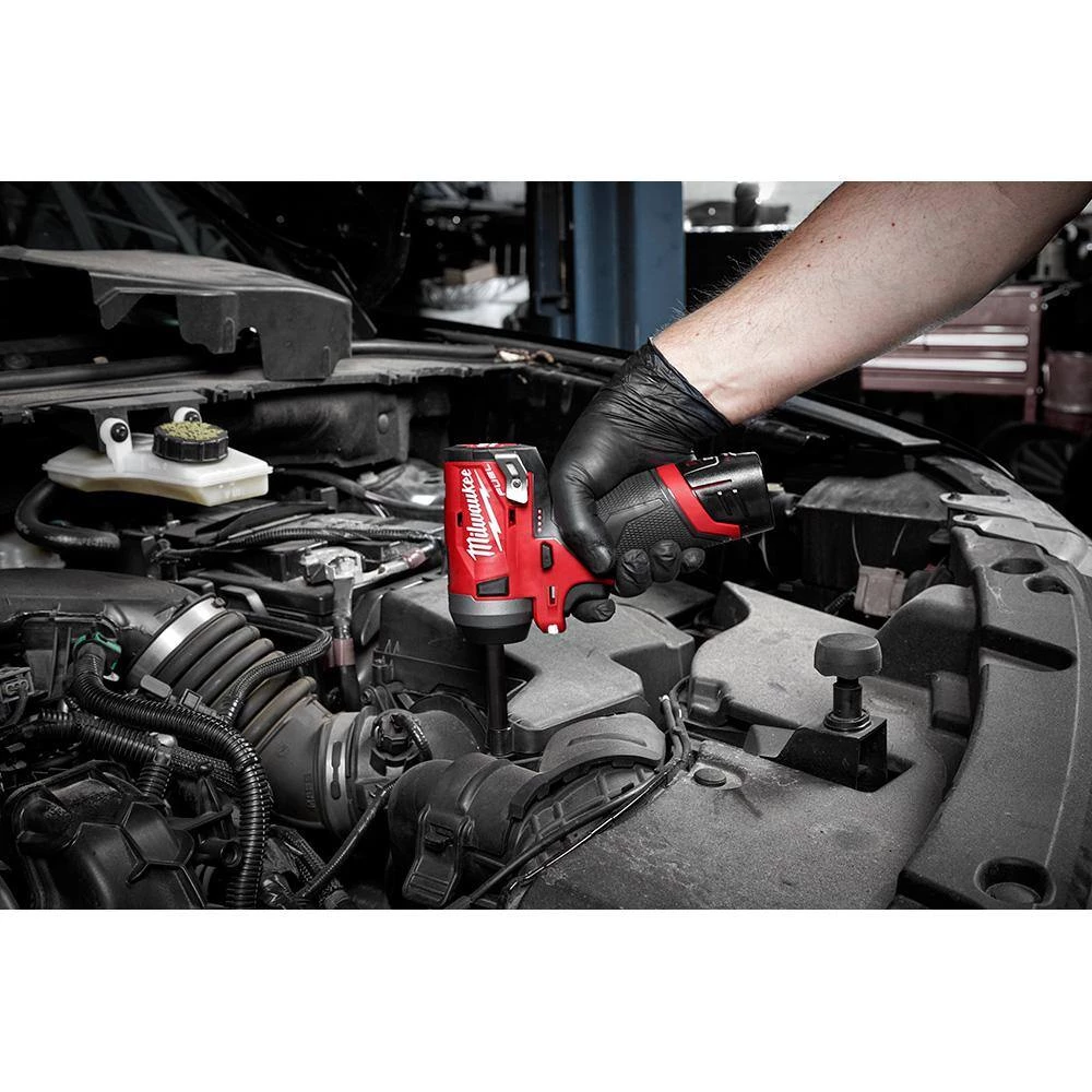 Milwaukee M12 FUEL 12V Lithium-Ion Brushless Cordless Stubby 1/4 in. Impact Wrench Kit With M12 4.0Ah Battery 10 Milwaukee M12 FUEL 12V Lithium-Ion Brushless Cordless Stubby 1/4 in. Impact Wrench Kit With M12 4.0Ah Battery - Image 8