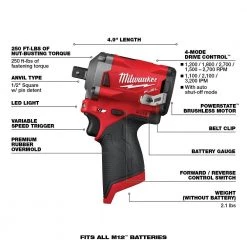 Milwaukee M12 FUEL 12V Lithium-Ion Brushless Cordless Stubby 3/8 in. and 1/2 in. Impact Wrenches with two 3.0 Ah Batteries -Power Tools Sales Store milwaukee impact wrenches 2554 20 2555p 20 48 11 2412 1d 1000