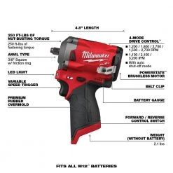 Milwaukee M12 FUEL 12V Lithium-Ion Brushless Cordless Stubby 3/8 in. and 1/2 in. Impact Wrenches with two 3.0 Ah Batteries -Power Tools Sales Store milwaukee impact wrenches 2554 20 2555p 20 48 11 2412 40 1000