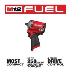 Milwaukee M12 FUEL 12V Lithium-Ion Brushless Cordless Stubby 3/8 in. and 1/2 in. Impact Wrenches with two 3.0 Ah Batteries -Power Tools Sales Store milwaukee impact wrenches 2554 20 2555p 20 48 11 2412 a0 1000