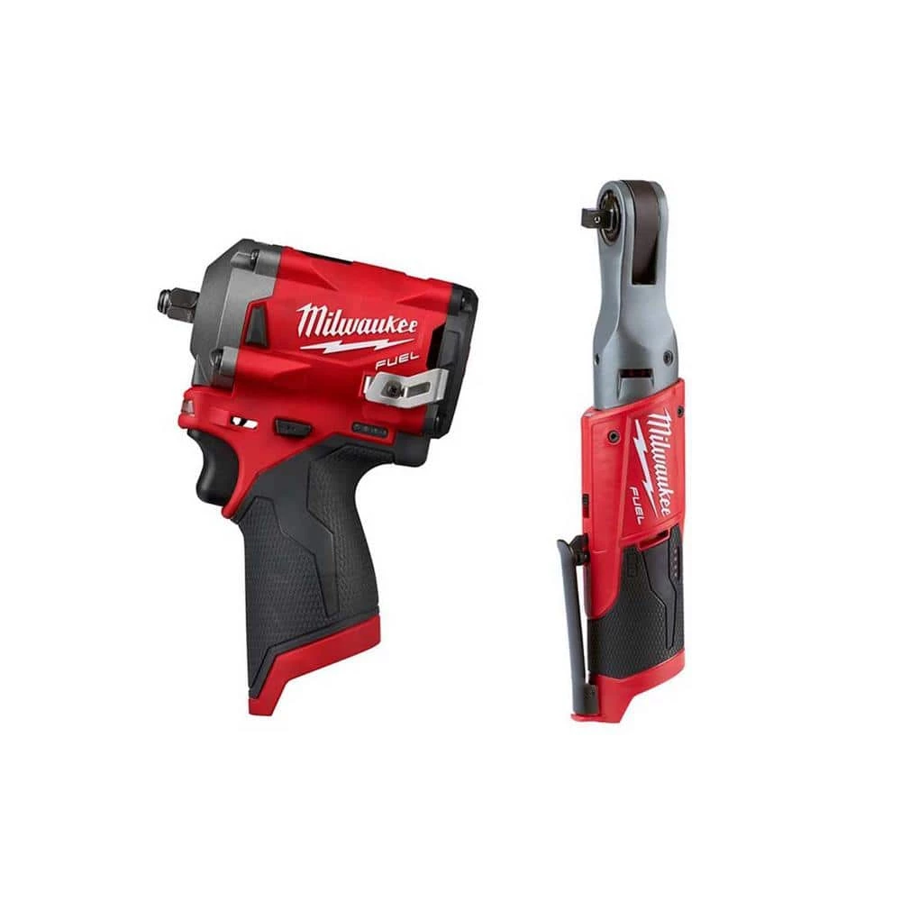 Milwaukee M12 FUEL 12V Lithium-Ion Brushless Cordless Stubby 3/8 in. Impact Wrench and Ratchet Kit (Tool-Only Kit) 3 Milwaukee M12 FUEL 12V Lithium-Ion Brushless Cordless Stubby 3/8 in. Impact Wrench and Ratchet Kit (Tool-Only Kit)