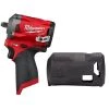 Milwaukee M12 FUEL 12V Lithium-Ion Brushless Cordless Stubby 3/8 in. Impact Wrench with Protective Boot