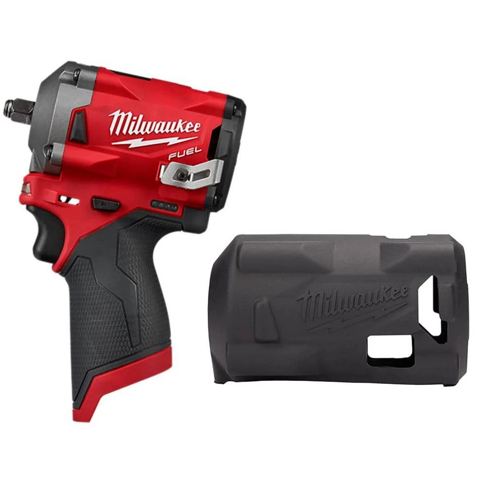 Milwaukee M12 FUEL 12V Lithium-Ion Brushless Cordless Stubby 3/8 in. Impact Wrench with Protective Boot 3 Milwaukee M12 FUEL 12V Lithium-Ion Brushless Cordless Stubby 3/8 in. Impact Wrench with Protective Boot