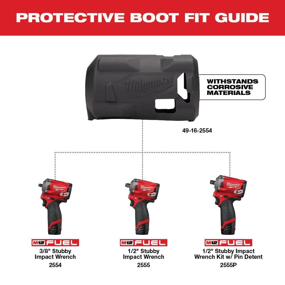 Milwaukee M12 FUEL 12V Lithium-Ion Brushless Cordless Stubby 3/8 in. Impact Wrench with Protective Boot 13 Milwaukee M12 FUEL 12V Lithium-Ion Brushless Cordless Stubby 3/8 in. Impact Wrench with Protective Boot - Image 11