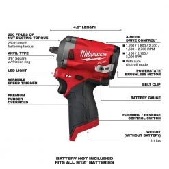 Milwaukee M12 FUEL 12V Lithium-Ion Brushless Cordless Stubby 3/8 in. Impact Wrench (Tool-Only) 17 Milwaukee M12 FUEL 12V Lithium-Ion Brushless Cordless Stubby 3/8 in. Impact Wrench (Tool-Only) -Power Tools Sales Store milwaukee impact wrenches 2554 20 a0 1000