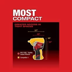 Milwaukee M12 FUEL 12V Lithium-Ion Brushless Cordless Stubby 3/8 in. Impact Wrench Kit with One 4.0 and One 2.0Ah Batteries 20 Milwaukee M12 FUEL 12V Lithium-Ion Brushless Cordless Stubby 3/8 in. Impact Wrench Kit with One 4.0 and One 2.0Ah Batteries -Power Tools Sales Store milwaukee impact wrenches 2554 22 1d 1000