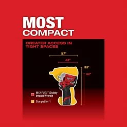 Milwaukee M12 FUEL 12V Li-Ion Brushless Cordless Stubby 3/8 in. Impact Wrench Kit with M12 Rover Service & Repair Flood Light -Power Tools Sales Store milwaukee impact wrenches 2554 22 2367 20 a0 1000