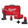 Milwaukee M12 FUEL 12V Lithium-Ion Brushless Cordless Stubby 3/8 in. Impact Wrench Kit with 6.0Ah Battery