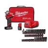 Milwaukee M12 FUEL 12V Brushless Cordless Stubby 3/8 in. Impact Wrench Kit with 3/8 in. Drive SAE/Metric Socket Set (43-Piece)