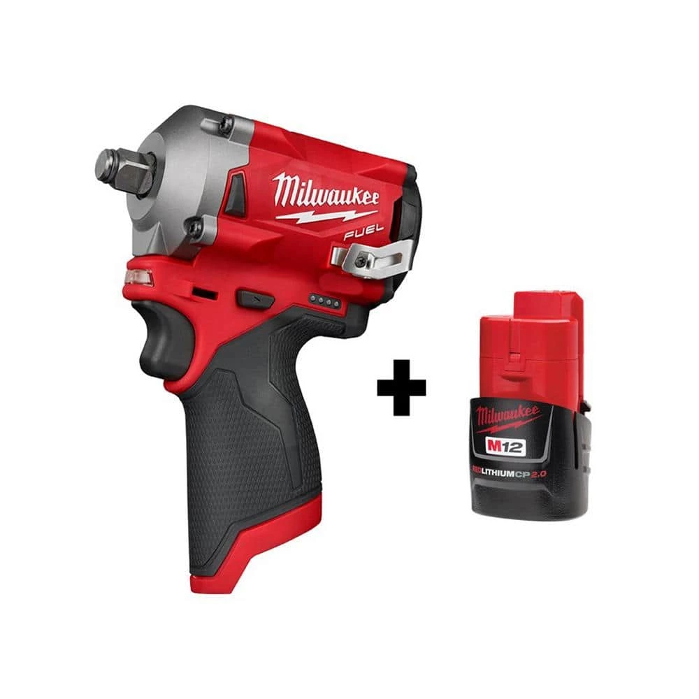 Milwaukee M12 FUEL 12V Lithium-Ion Brushless Cordless Stubby 1/2 in. Impact Wrench with M12 2.0Ah Battery 3 Milwaukee M12 FUEL 12V Lithium-Ion Brushless Cordless Stubby 1/2 in. Impact Wrench with M12 2.0Ah Battery