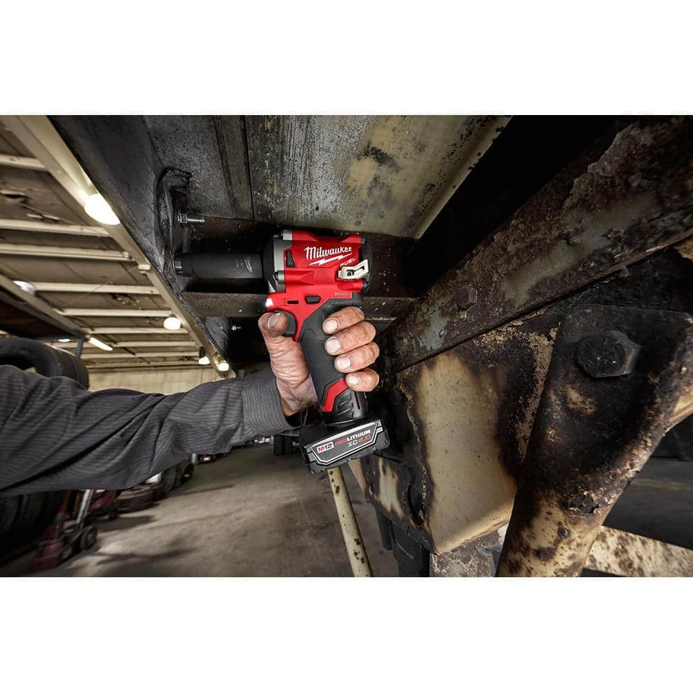Milwaukee M12 FUEL 12V Lithium-Ion Brushless Cordless Stubby 1/2 in. Impact Wrench Kit With M12 4.0Ah Battery 11 Milwaukee M12 FUEL 12V Lithium-Ion Brushless Cordless Stubby 1/2 in. Impact Wrench Kit With M12 4.0Ah Battery - Image 9