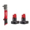 Milwaukee M12 FUEL 12V Lithium-Ion Brushless Cordless 1/2 in. Right Angle Impact Wrench With 3.0 Ah Battery Pack (2-Pack)