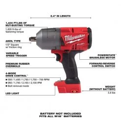 Milwaukee M18 FUEL 18V Lithium-Ion Brushless Cordless 1/2 in. Impact Wrench with Friction Ring (Tool-Only) -Power Tools Sales Store milwaukee impact wrenches 2767 20 a0 1000