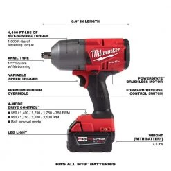 Milwaukee M18 FUEL 18V Lithium-Ion Brushless Cordless 1/2 in. Impact Wrench with Friction Ring Kit With Two 5.0 Ah Batteries -Power Tools Sales Store milwaukee impact wrenches 2767 22 a0 1000