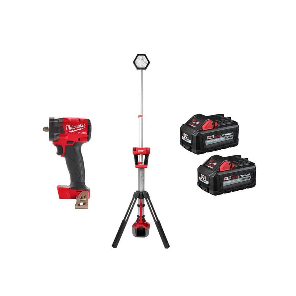 Milwaukee M18 FUEL GEN-3 18-Volt Lithium-Ion Brushless Cordless 3/8 in. Impact w/Tower Light, Two 6 Ah HO Batteries 3 Milwaukee M18 FUEL GEN-3 18-Volt Lithium-Ion Brushless Cordless 3/8 in. Impact w/Tower Light, Two 6 Ah HO Batteries