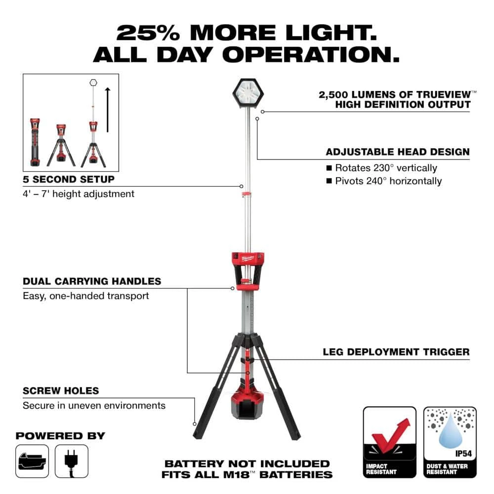 Milwaukee M18 FUEL GEN-3 18-Volt Lithium-Ion Brushless Cordless 3/8 in. Impact w/Tower Light, Two 6 Ah HO Batteries 4 Milwaukee M18 FUEL GEN-3 18-Volt Lithium-Ion Brushless Cordless 3/8 in. Impact w/Tower Light, Two 6 Ah HO Batteries - Image 2