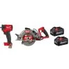 Milwaukee M18 FUEL GEN-3 18-Volt Lithium-Ion Brushless Cordless 3/8 in. Impact Wrench w/7-1/4 in. Circ, Two 6Ah HO Batteries