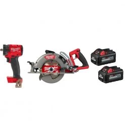 Milwaukee M18 FUEL GEN-3 18-Volt Lithium-Ion Brushless Cordless 3/8 in. Impact Wrench w/7-1/4 in. Circ, Two 6Ah HO Batteries