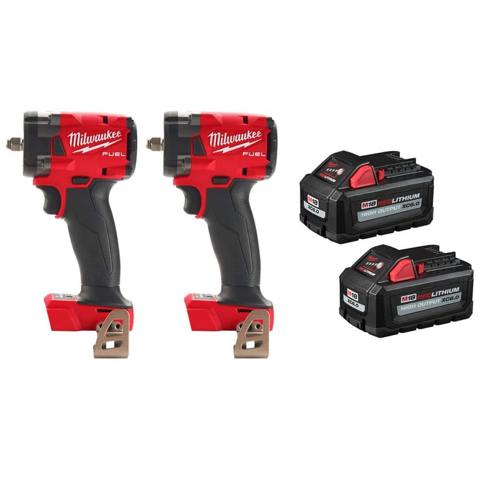 Milwaukee M18 FUEL GEN-3 18-Volt Lithium-Ion Brushless Cordless 3/8 in. Impact Wrench w Friction Ring 2 w/Two 6Ah HO Batteries 3 Milwaukee M18 FUEL GEN-3 18-Volt Lithium-Ion Brushless Cordless 3/8 in. Impact Wrench w Friction Ring 2 w/Two 6Ah HO Batteries