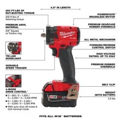 Milwaukee M18 FUEL GEN-3 18V Lithium-Ion Brushless Cordless 3/8 in. Compact Impact Wrench with Friction Ring Kit -Power Tools Sales Store milwaukee impact wrenches 2854 22 a0 1000