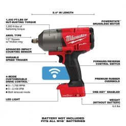 Milwaukee M18 FUEL ONE-KEY 18V Lithium-Ion Brushless Cordless 1/2 in. Impact Wrench with Friction Ring (Tool-Only) 16 Milwaukee M18 FUEL ONE-KEY 18V Lithium-Ion Brushless Cordless 1/2 in. Impact Wrench with Friction Ring (Tool-Only) -Power Tools Sales Store milwaukee impact wrenches 2863 20 e1 1000