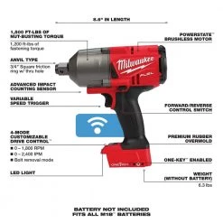 Milwaukee M18 FUEL ONE-KEY 18V Lithium-Ion Brushless Cordless 3/4 in. Impact Wrench with Friction Ring (Tool-Only) 16 Milwaukee M18 FUEL ONE-KEY 18V Lithium-Ion Brushless Cordless 3/4 in. Impact Wrench with Friction Ring (Tool-Only) -Power Tools Sales Store milwaukee impact wrenches 2864 20 e1 1000