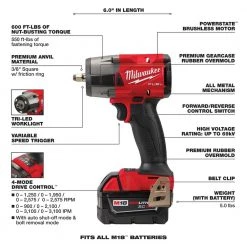 Milwaukee M18 FUEL GEN-2 18V Lithium-Ion Mid Torque Brushless Cordless 3/8 in. Impact Wrench with Friction Ring Kit -Power Tools Sales Store milwaukee impact wrenches 2960 22 a0 1000