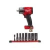 Milwaukee M18 FUEL GEN-2 18V Lithium-Ion Mid Torque Brushless Cordless 1/2 in. Impact Wrench with Socket Set (8-Piece)
