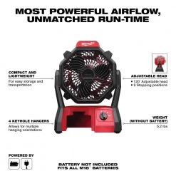 Milwaukee M18 18-Volt Lithium-Ion Cordless Jobsite Fan (Tool-Only) -Power Tools Sales Store milwaukee jobsite fans 0886 20 40 1000