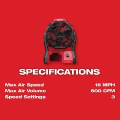 Milwaukee M18 18-Volt Lithium-Ion Cordless Jobsite Fan (Tool-Only) -Power Tools Sales Store milwaukee jobsite fans 0886 20 a0 1000