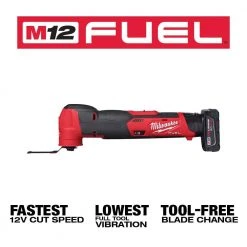 Milwaukee M12 FUEL 12V Lithium-Ion Cordless Oscillating Multi-Tool Kit with 4.0 Ah Battery, Charger, Accessories and Tool Bag -Power Tools Sales Store milwaukee oscillating tools 2526 21xc a0 1000