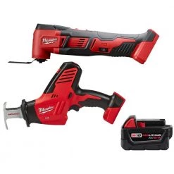 Milwaukee M18 18V Lithium-Ion Cordless Oscillating Multi-Tool with HACKZALL Reciprocating Saw and (1) 5.0 Ah Battery
