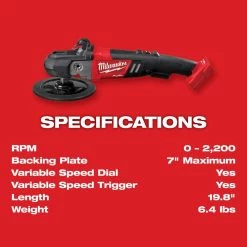 Milwaukee M18 FUEL 18V Lithium-Ion Brushless Cordless 7 in. Variable Speed Polisher with M18 5.0 Ah Battery 23 Milwaukee M18 FUEL 18V Lithium-Ion Brushless Cordless 7 in. Variable Speed Polisher with M18 5.0 Ah Battery -Power Tools Sales Store milwaukee polishers 2738 20 48 11 1850 c3 1000