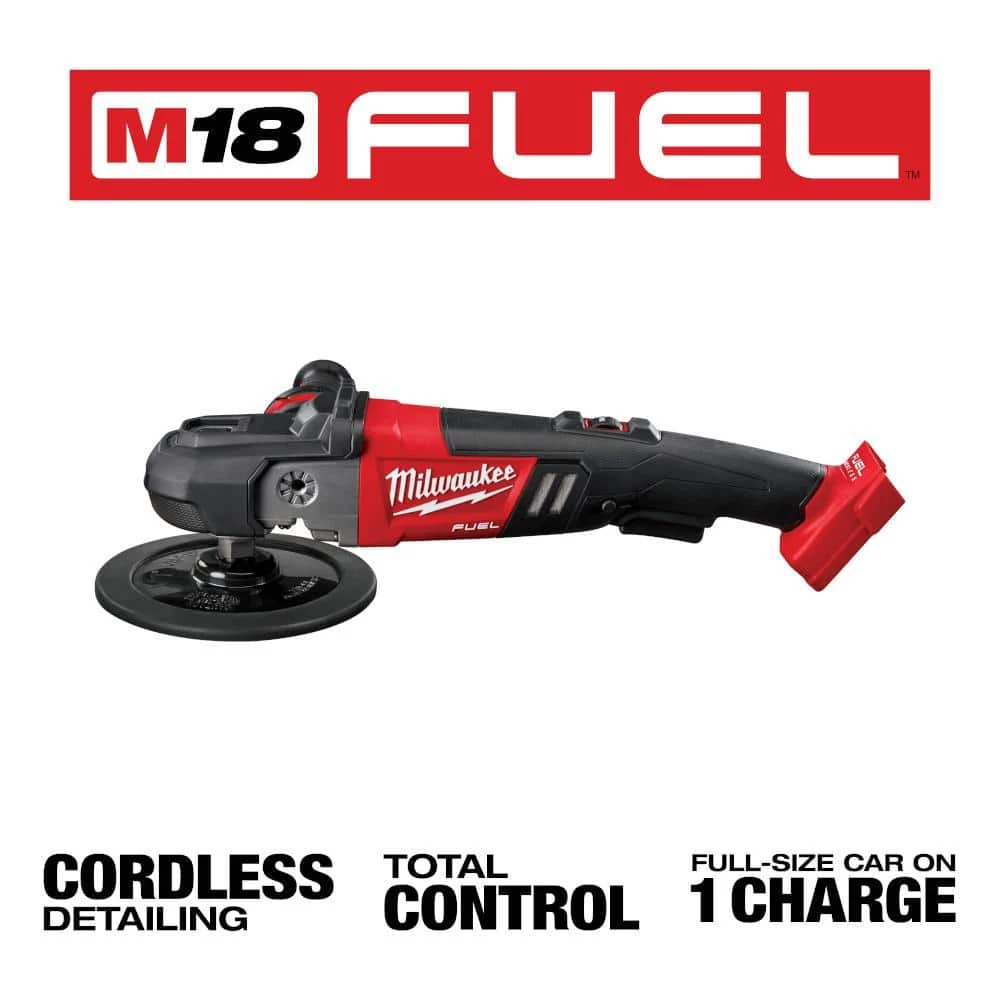 Milwaukee M18 FUEL 18V Lithium-Ion Brushless Cordless 7 in. Variable Speed Polisher with M18 5.0 Ah Battery 4 Milwaukee M18 FUEL 18V Lithium-Ion Brushless Cordless 7 in. Variable Speed Polisher with M18 5.0 Ah Battery - Image 2