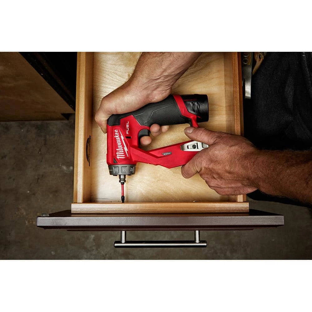 Milwaukee M12 FUEL 12V Lithium-Ion Brushless Cordless 4-in-1 Interchangeable 3/8 in. Drill Driver Kit with 6.0 Ah Battery 12 Milwaukee M12 FUEL 12V Lithium-Ion Brushless Cordless 4-in-1 Interchangeable 3/8 in. Drill Driver Kit with 6.0 Ah Battery - Image 10