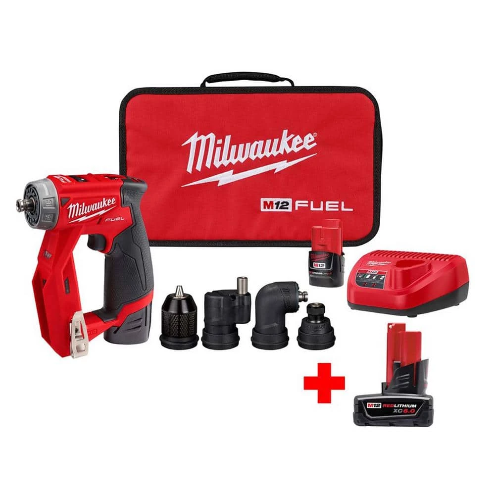Milwaukee M12 FUEL 12V Lithium-Ion Brushless Cordless 4-in-1 Interchangeable 3/8 in. Drill Driver Kit with 6.0 Ah Battery 3 Milwaukee M12 FUEL 12V Lithium-Ion Brushless Cordless 4-in-1 Interchangeable 3/8 in. Drill Driver Kit with 6.0 Ah Battery
