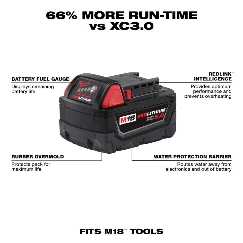 Milwaukee M18 FUEL 18-V Lithium-Ion Brushless Cordless 1/2 in. Drill/Driver with XC 5.0 Ah Battery 6 Milwaukee M18 FUEL 18-V Lithium-Ion Brushless Cordless 1/2 in. Drill/Driver with XC 5.0 Ah Battery - Image 4