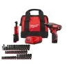 Milwaukee M12 12V Lithium-Ion Cordless 3/8 in. Ratchet/Screwdriver Kit with 3/8 in. Drive SAE/Metric Impact Socket Set (43-Piece)