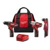 Milwaukee M12 12V Lithium-Ion Cordless Drill Driver/Impact Combo Kit (2-Tool) with M12 3/8 in. Right Angle Drill