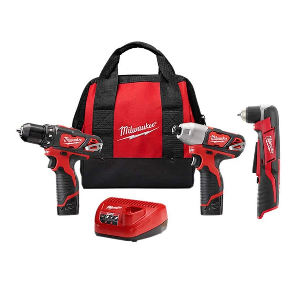 Milwaukee M12 12V Lithium-Ion Cordless Drill Driver/Impact Combo Kit (2-Tool) with M12 3/8 in. Right Angle Drill 3 Milwaukee M12 12V Lithium-Ion Cordless Drill Driver/Impact Combo Kit (2-Tool) with M12 3/8 in. Right Angle Drill