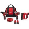 Milwaukee M12 12V Lithium-Ion Cordless Drill Driver/Impact Driver Combo Kit with Pin Nailer and Two 1.5 Ah Battery Packs -Power Tools Sales Store milwaukee power tool combo kits 2494 22 2540 20 48 11 2411 64 1000