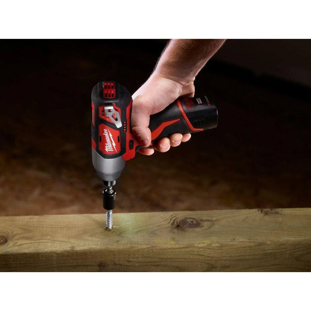 Milwaukee M12 12V Lithium-Ion Cordless Drill Driver/Impact Driver Combo Kit w/ Two 1.5Ah Batteries, Charger Tool Bag (2-Tool) 10 Milwaukee M12 12V Lithium-Ion Cordless Drill Driver/Impact Driver Combo Kit w/ Two 1.5Ah Batteries, Charger Tool Bag (2-Tool) - Image 8